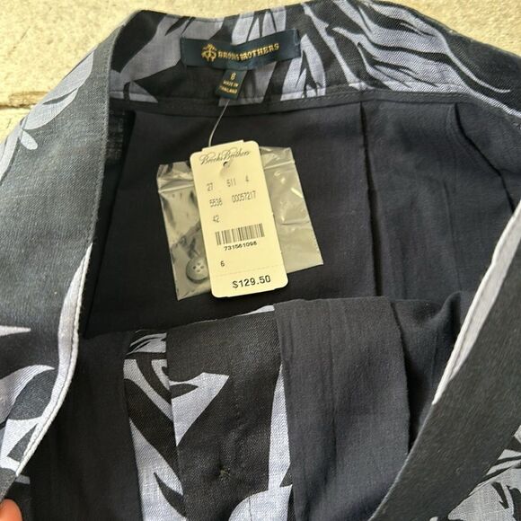 Brooks Brothers Linen NWT Leaf Print Skirt Size 6 - Picture 4 of 5